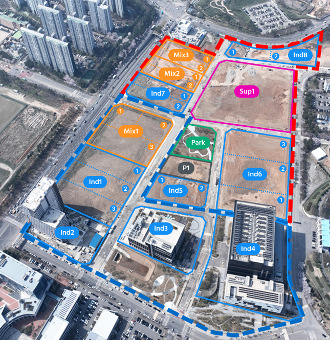 Aerial view of Campus Innovation Park site
